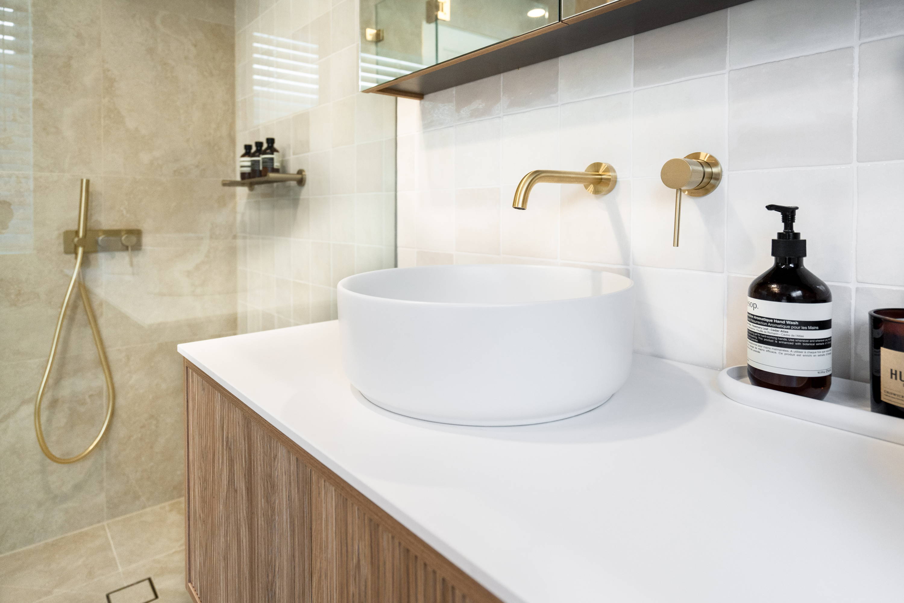 Vanity, tiles and tapware