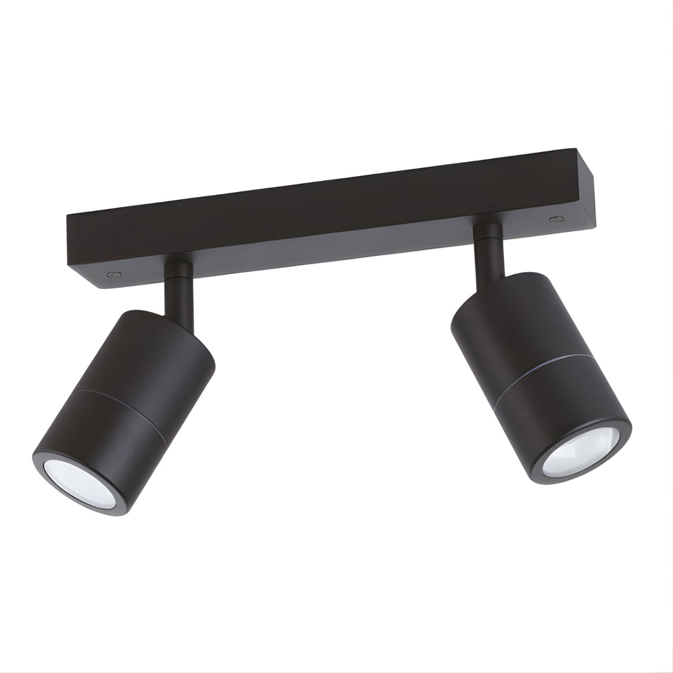Eglo Fremantle 2 Light Adjustable Outdoor Ceiling Light Black