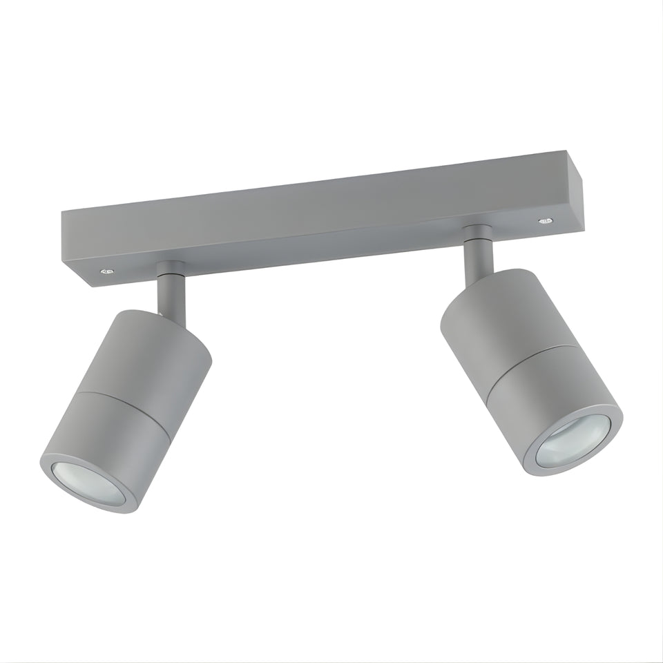 Eglo Fremantle 2 Light Adjustable Outdoor Ceiling Light Silver Grey