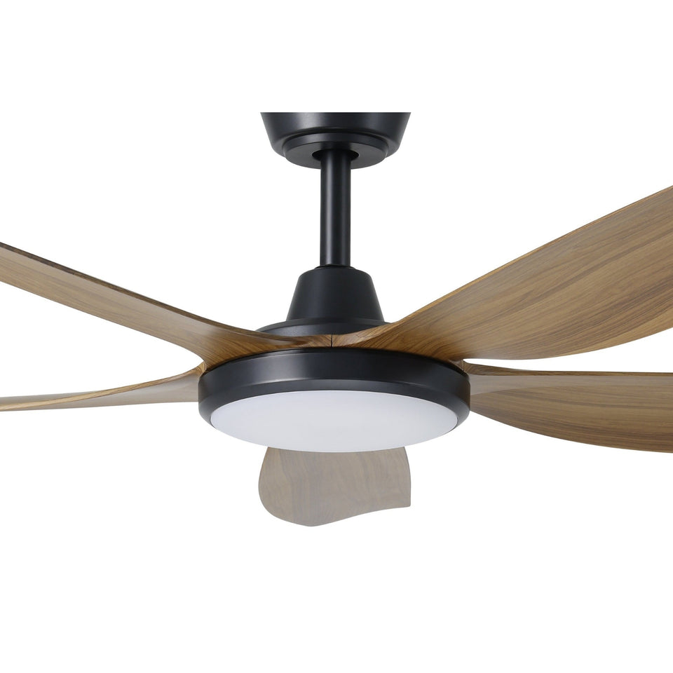Eglo Miami 48 DC Ceiling Fan with LED Light Black/ Teak