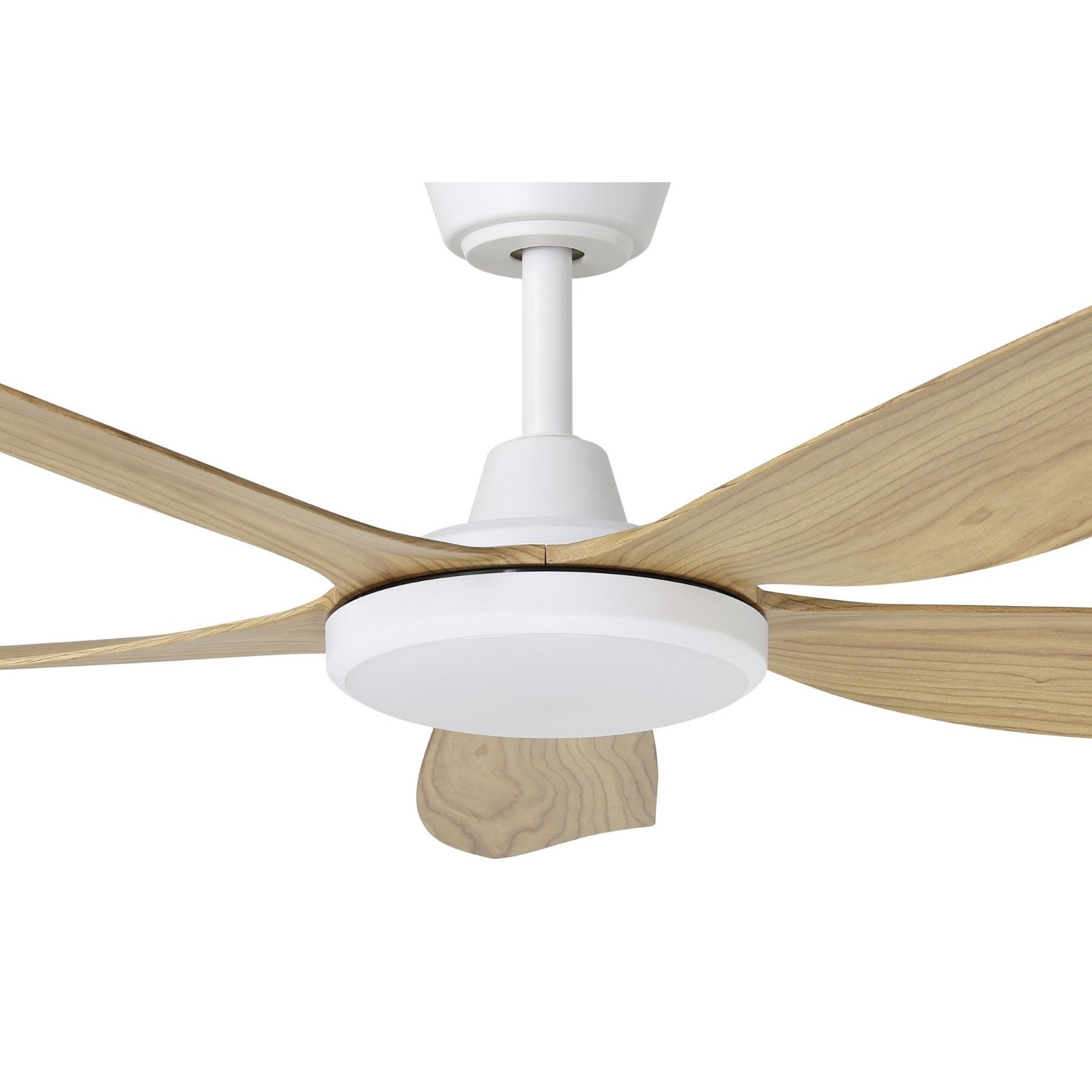 Details Eglo Miami 48 DC Ceiling Fan with LED Light White/Blackbutt 20796616 - The Blue Space