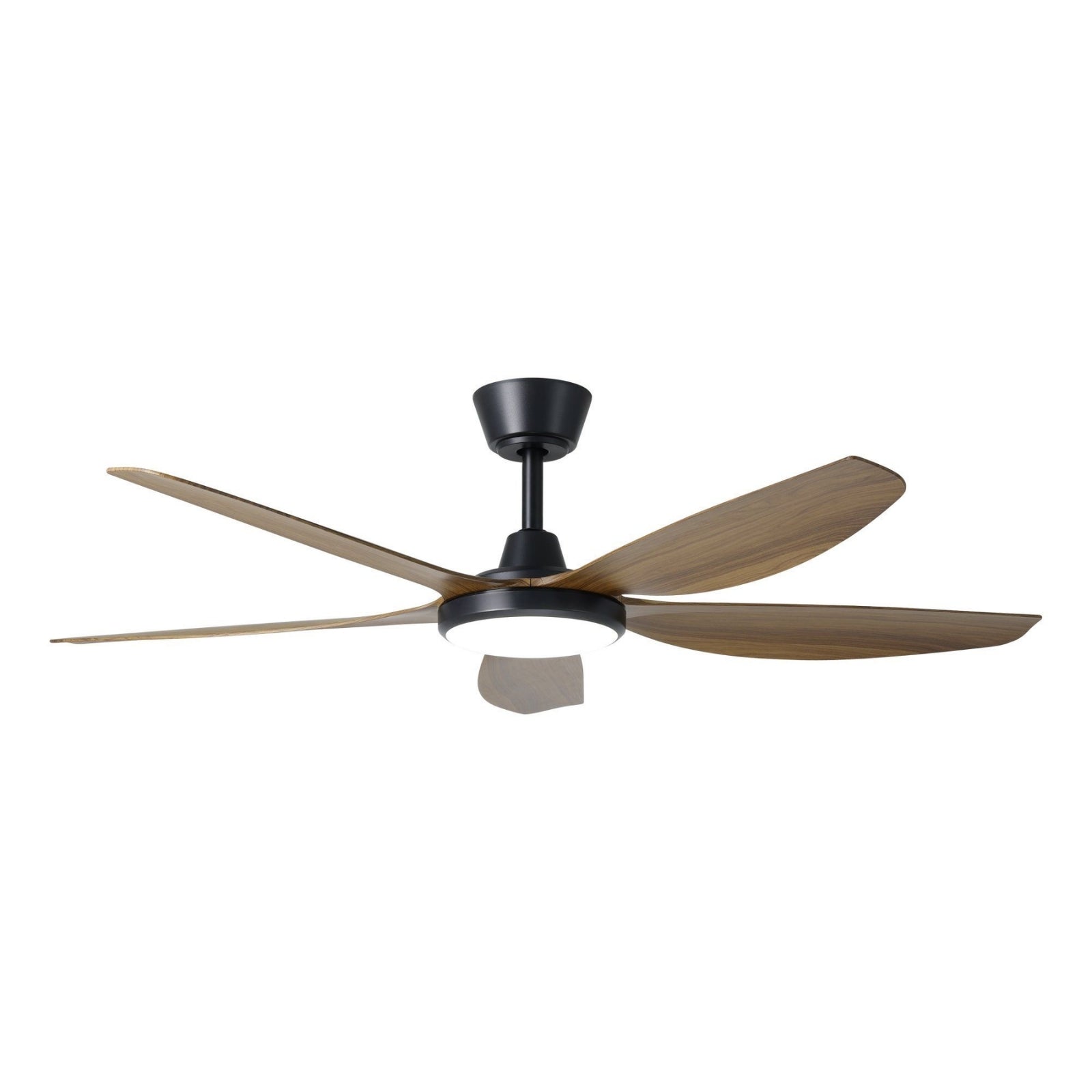 Light On Eglo Miami 52 DC Ceiling Fan with LED Light Black/Teak  20796707 - The Blue Space