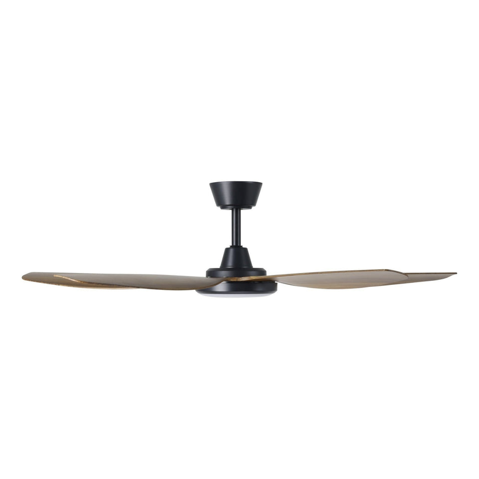 Eglo Miami 52 DC Ceiling Fan with LED Light Black/Teak