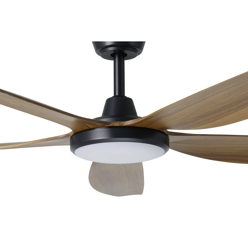 Eglo Miami 60 DC Ceiling Fan with LED Light Black/Teak