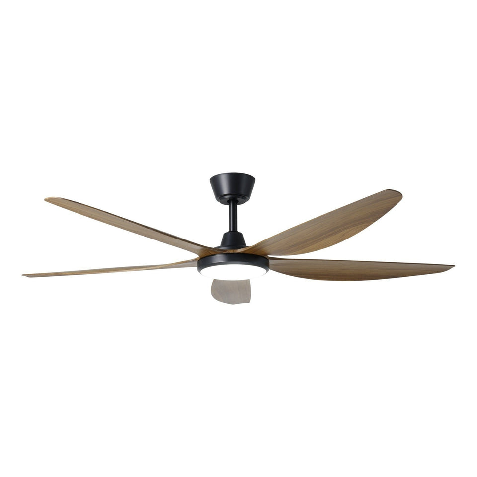 Eglo Miami 60 DC Ceiling Fan with LED Light Black/Teak