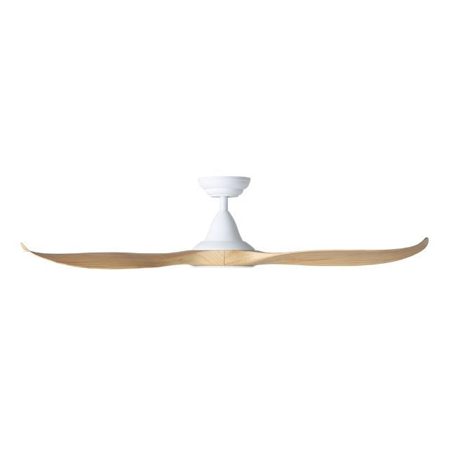 Eglo Noosa 52in 132cm DC Ceiling  Fan with 18W LED CCT Light - White with Blackbutt Finish