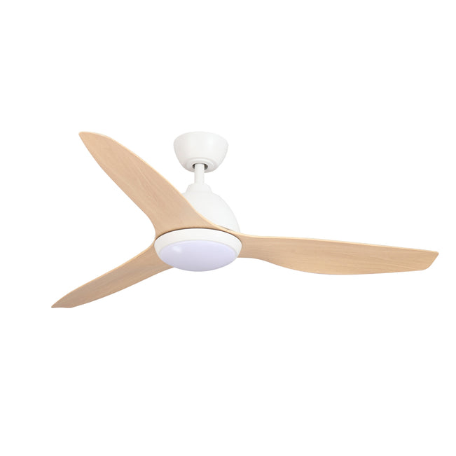 Fanco Breeze 48'' (122cm) AC Ceiling Fan with LED Light - White and Beechwood F0111/121B - The Blue Space