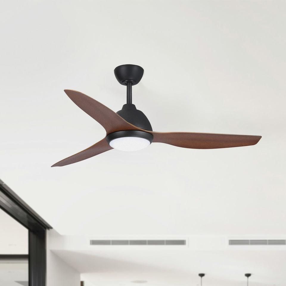 Fanco Breeze 52'' (132cm) AC Ceiling Fan with LED Light - Black and Koa