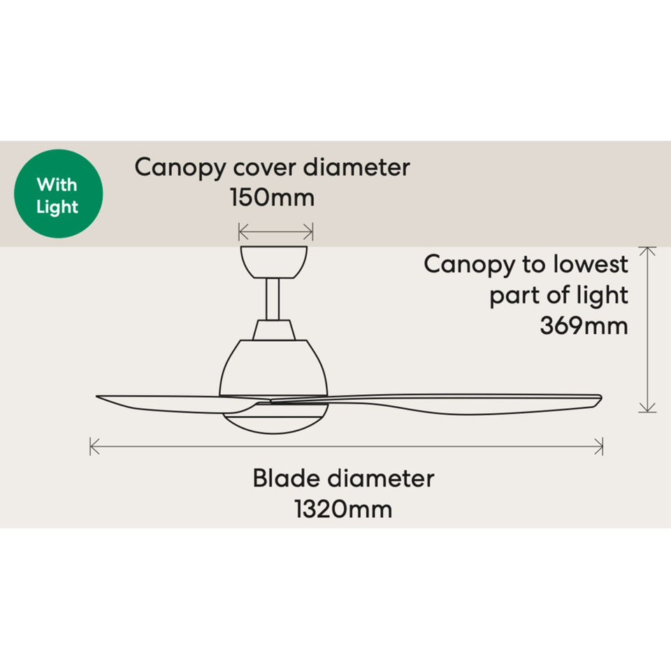 Fanco Breeze 52'' (132cm) AC Ceiling Fan with LED Light - White