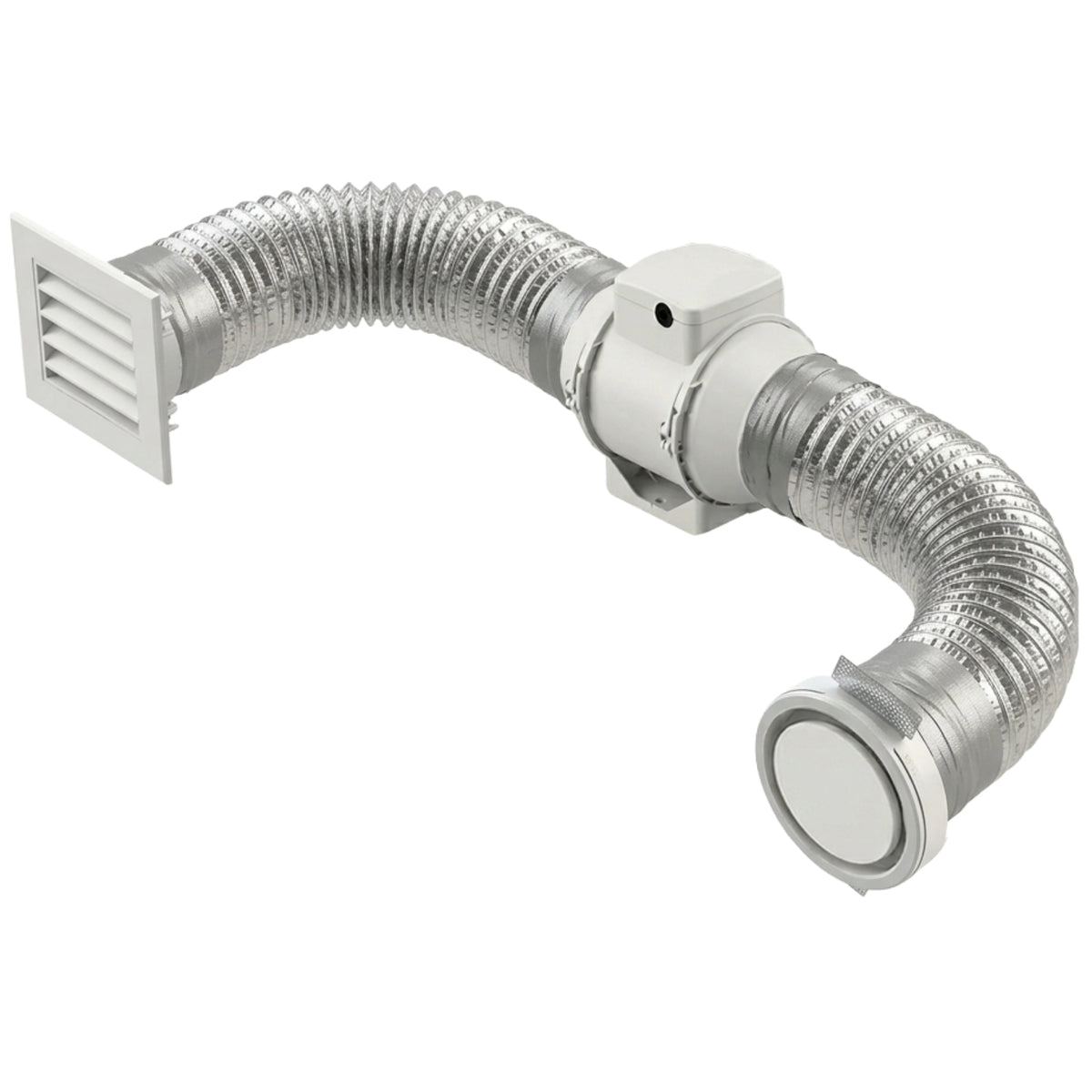 With Eave Vent Fanco Designer 150mm Round Bathroom Ventilation Kit White EKEVROTT150 - The Blue Space