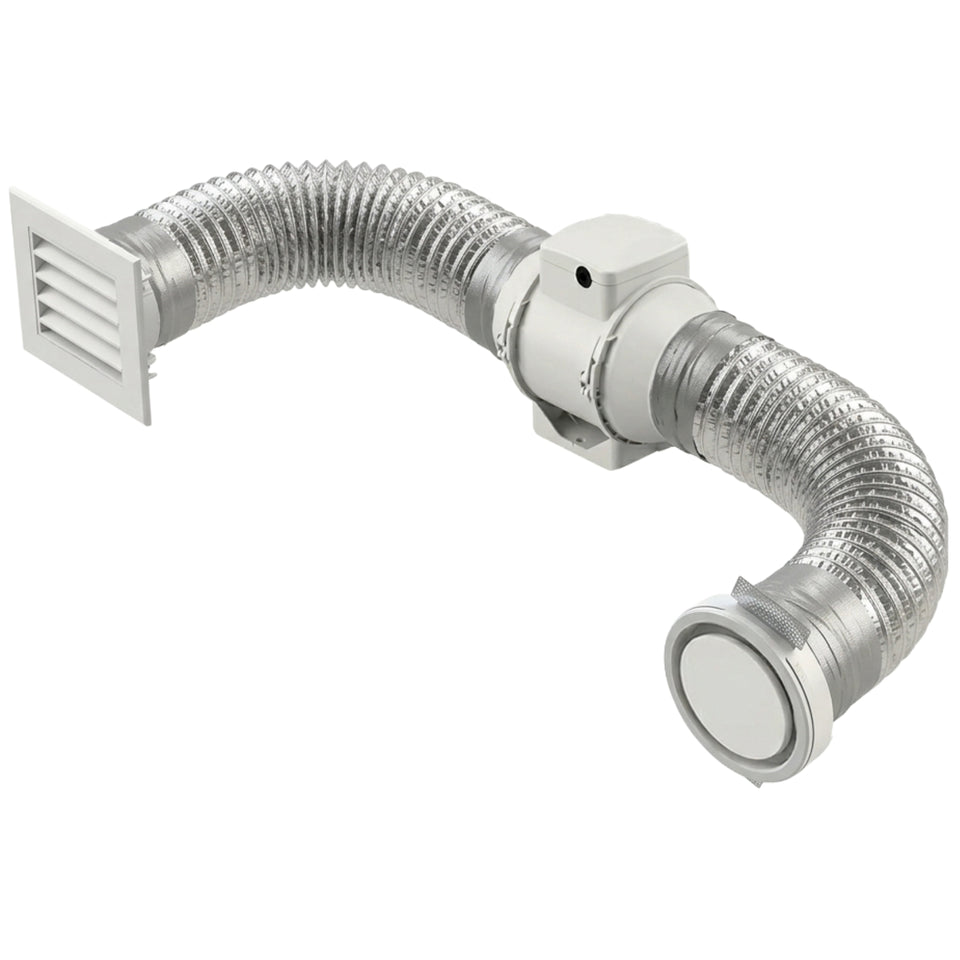 Fanco Designer 150mm Round Bathroom Ventilation Kit White