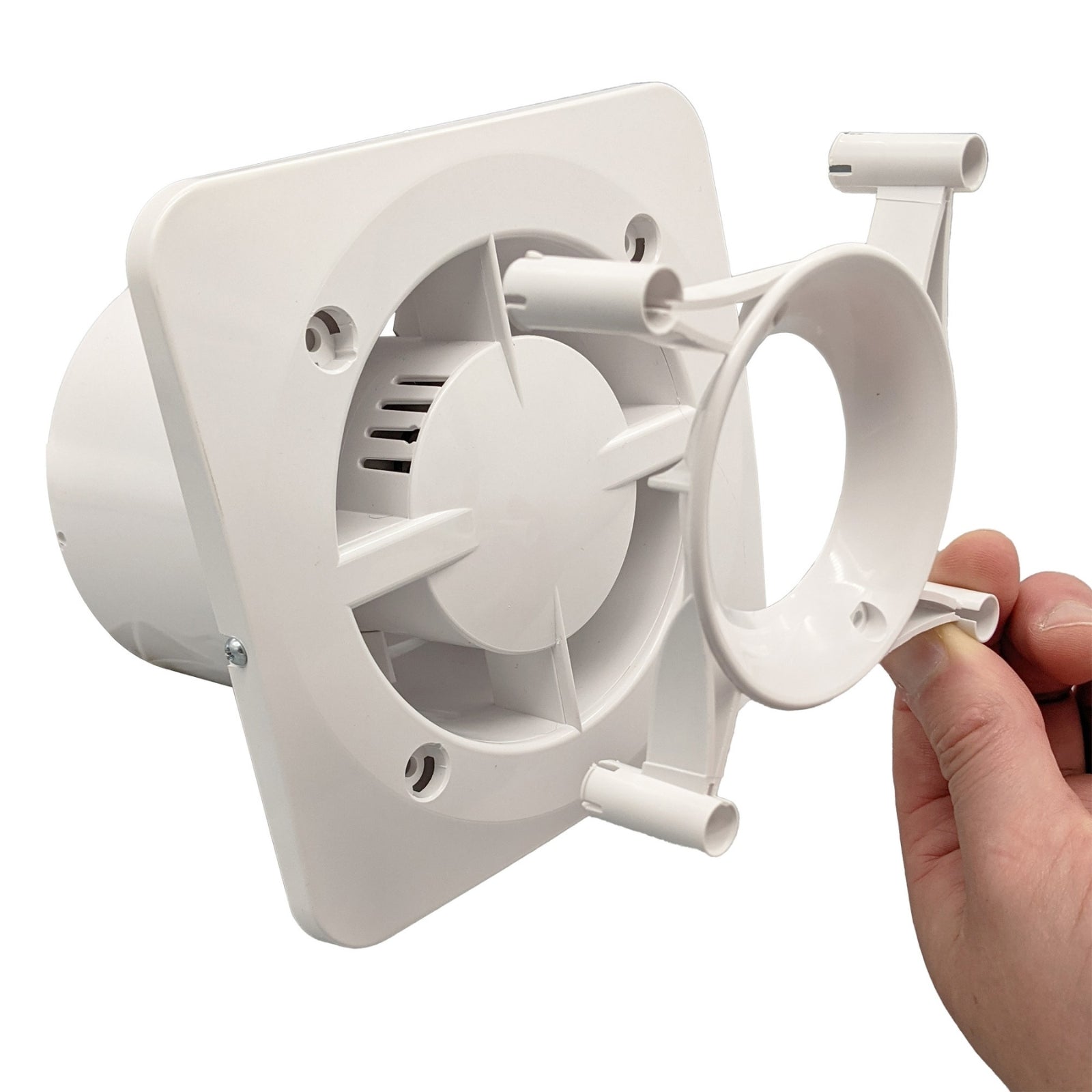 Connection Fanco Dynamic 125mm Duct Square Exhaust Fan Gloss White W-EMVUDY12-GWH - The Blue Space