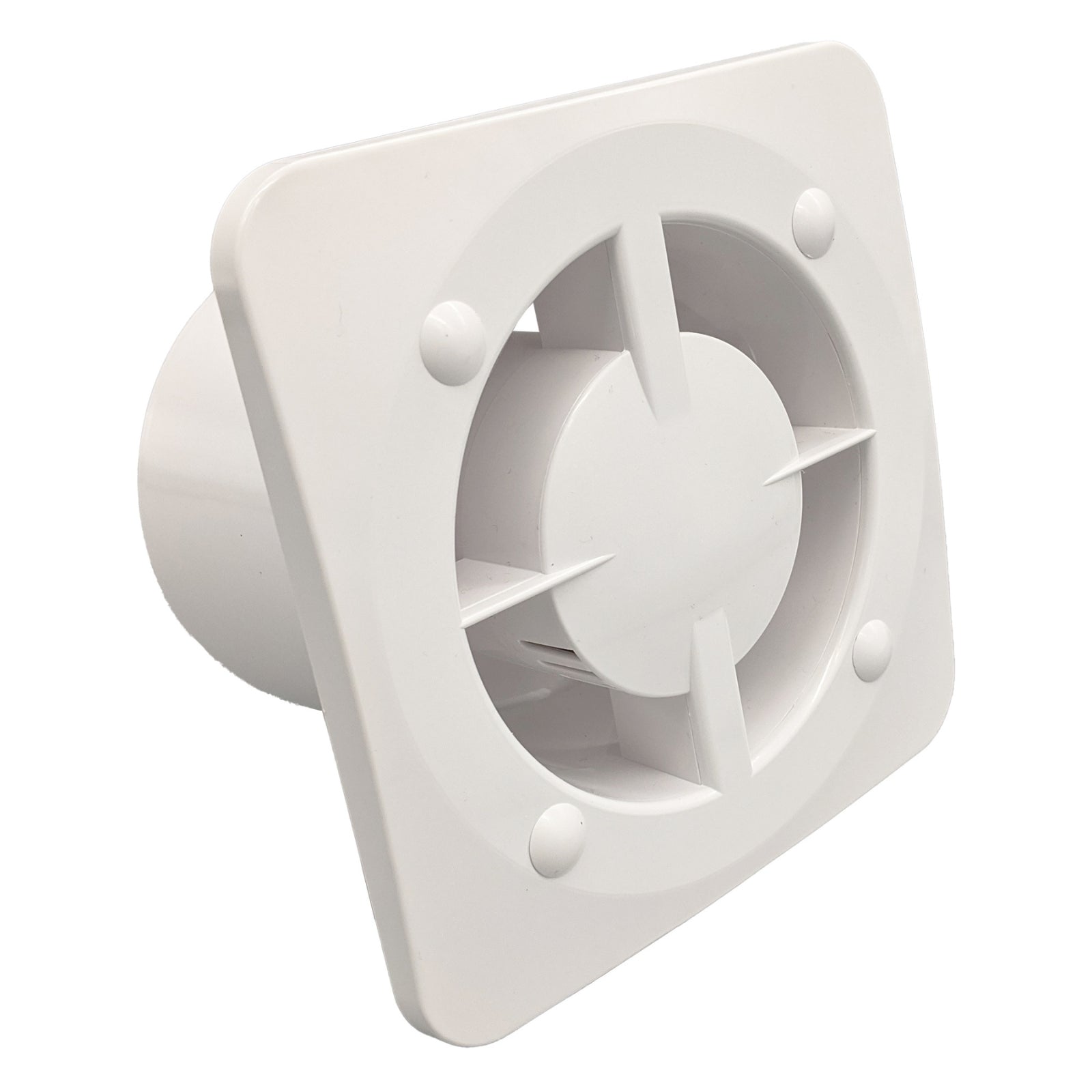 No Cover Front Fanco Dynamic 125mm Duct Square Exhaust Fan Gloss White W-EMVUDY12-GWH - The Blue Space