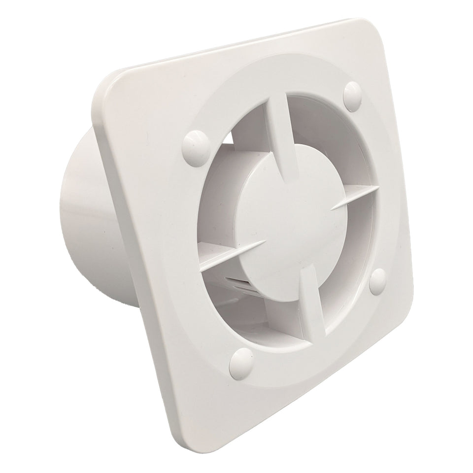 Fanco Dynamic Wall/Ceiling 125mm Duct Square Exhaust Fan Gloss White