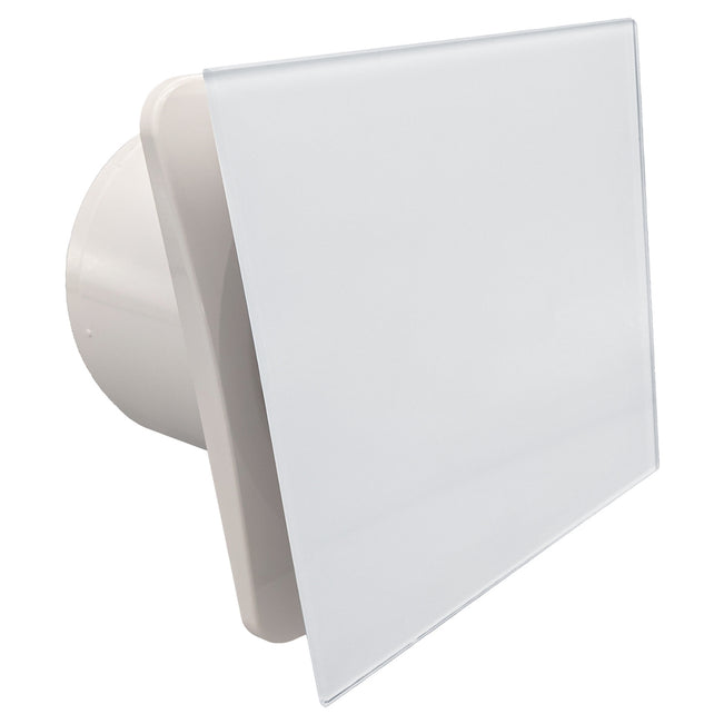 Fanco Dynamic 150mm Duct Square Exhaust Fan Glass White W-EMVUDY13-PWH - The Blue Space