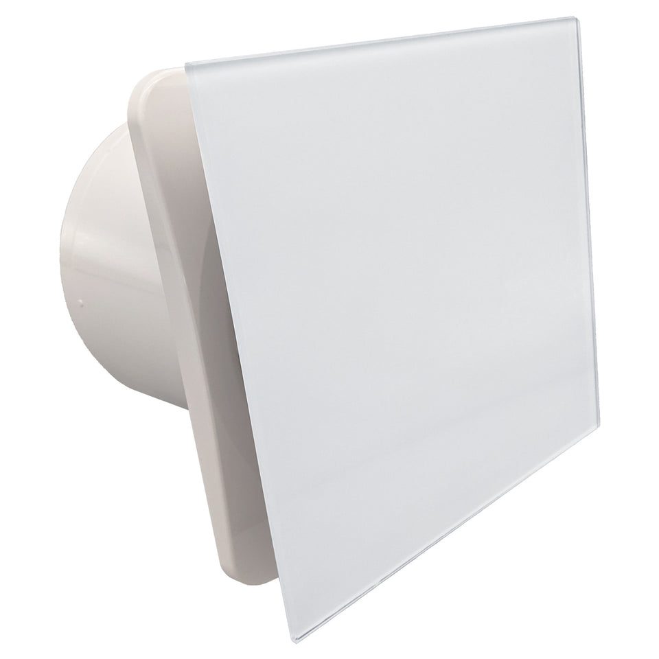 Fanco Dynamic Wall/Ceiling 150mm Duct Square Exhaust Fan Glass White