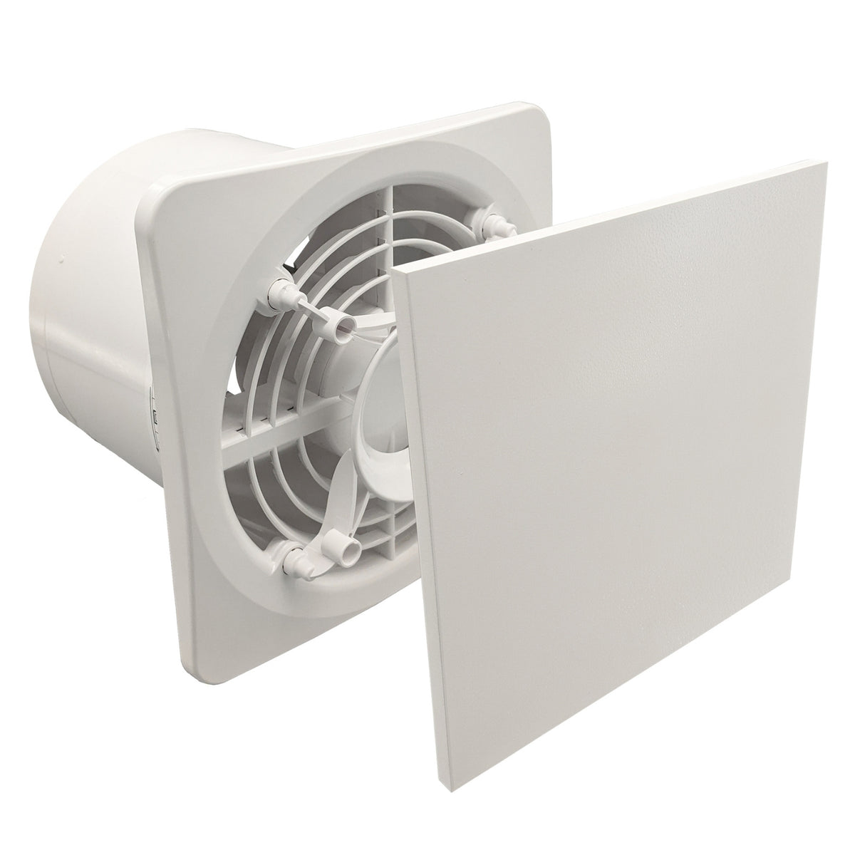 Cover Fanco Dynamic 150mm Duct Square Exhaust Fan Glass White W-EMVUDY13-PWH - The Blue Space