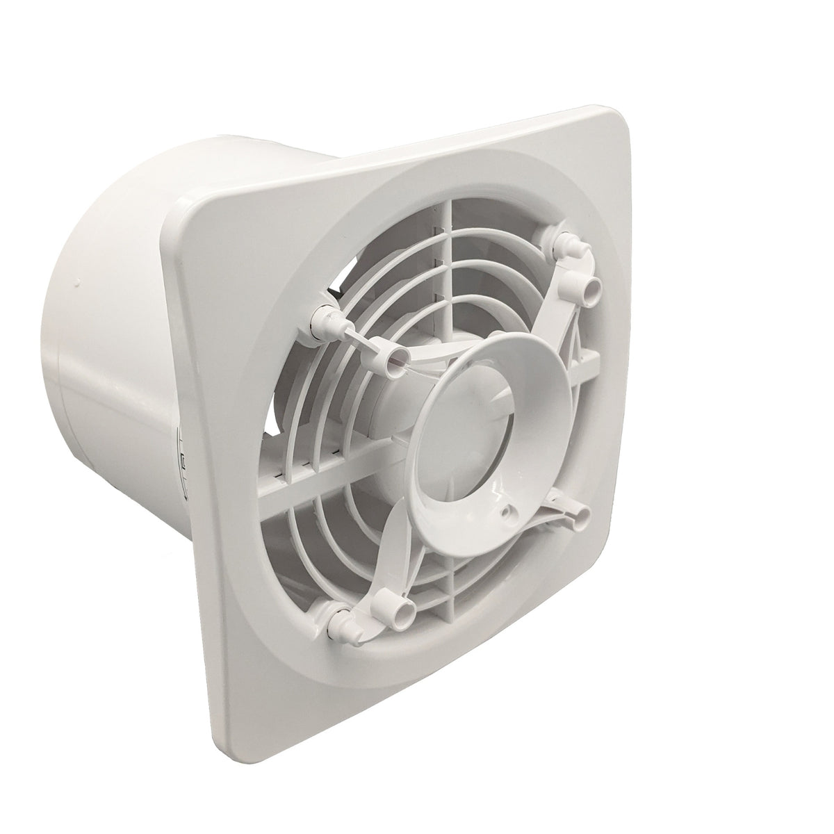 No Cover Fanco Dynamic 150mm Duct Square Exhaust Fan Glass White W-EMVUDY13-PWH - The Blue Space