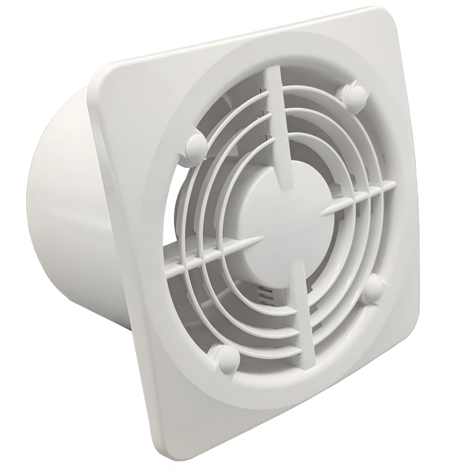 No Cover Front Fanco Dynamic 150mm Duct Square Exhaust Fan Matte White W-EMVUDY13-MWH - The Blue Space