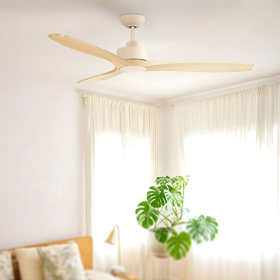 Fanco EarthFirst Wynd 52'' (132cm) DC Ceiling Fan with Base Cap - Ecru and Natural Timber