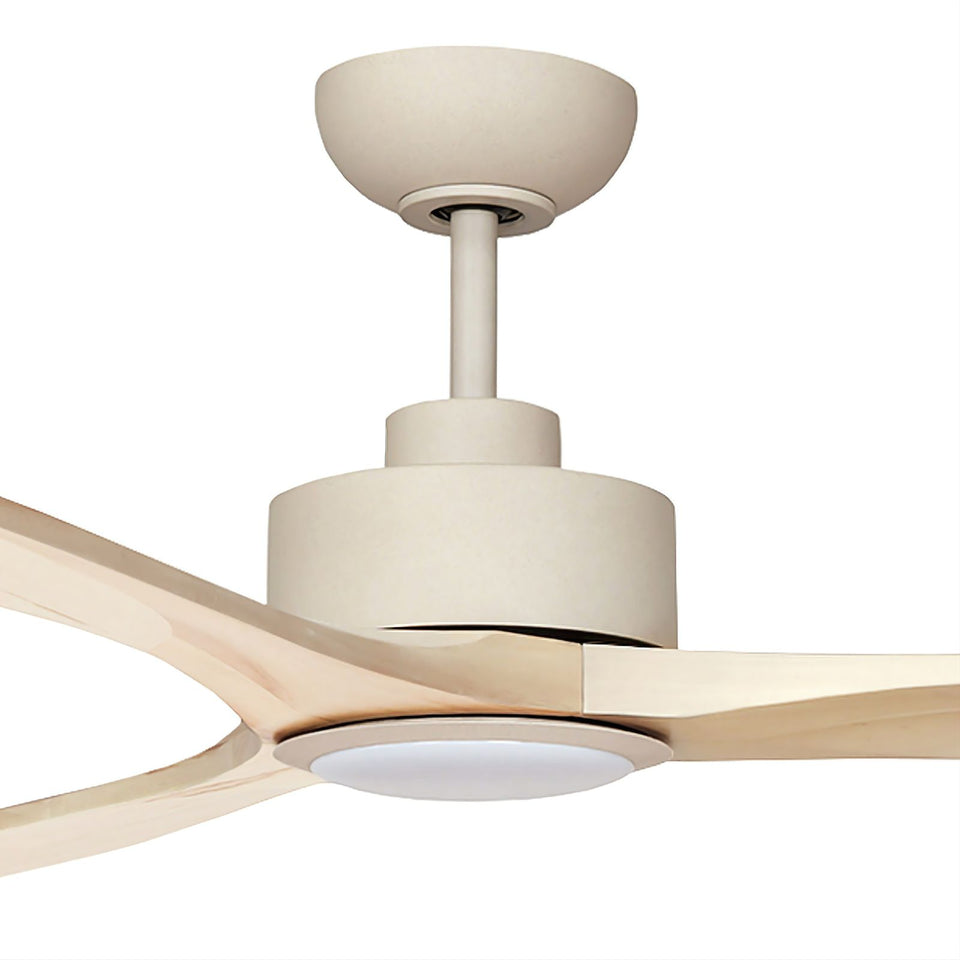 Fanco EarthFirst Wynd 60'' (152cm) DC Ceiling Fan with LED Light - Ecru and Natural Timber