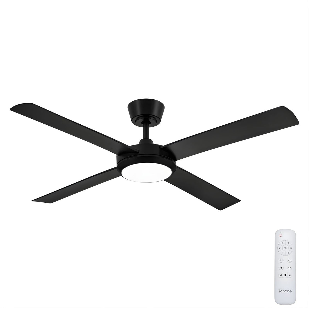 Fanco Eco Silent Pro 52'' (132cm) DC Ceiling Fan with LED Light Black  F1121/202C - The Blue Space