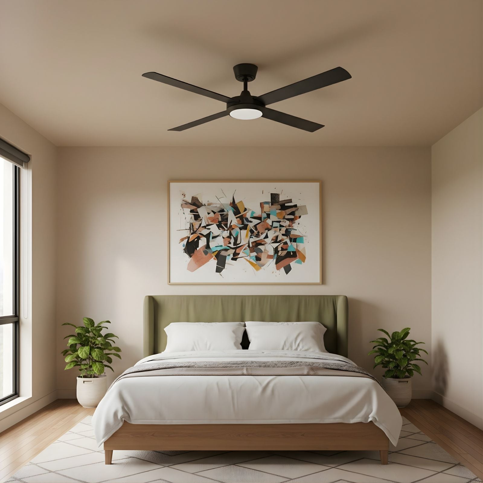 Lifestyle Fanco Eco Silent Pro 56'' (142cm) DC Ceiling Fan with LED Light Black  F1141/202C - The Blue Space