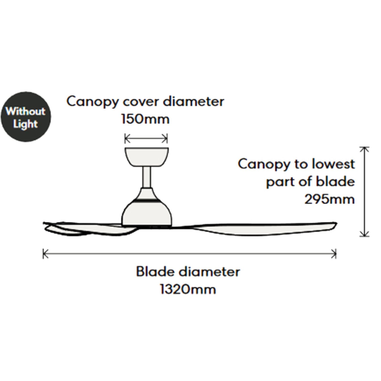 Dimension Fanco Eco Style 52'' (132cm) DC Ceiling Fan - Black F4010/202A - The Blue Space