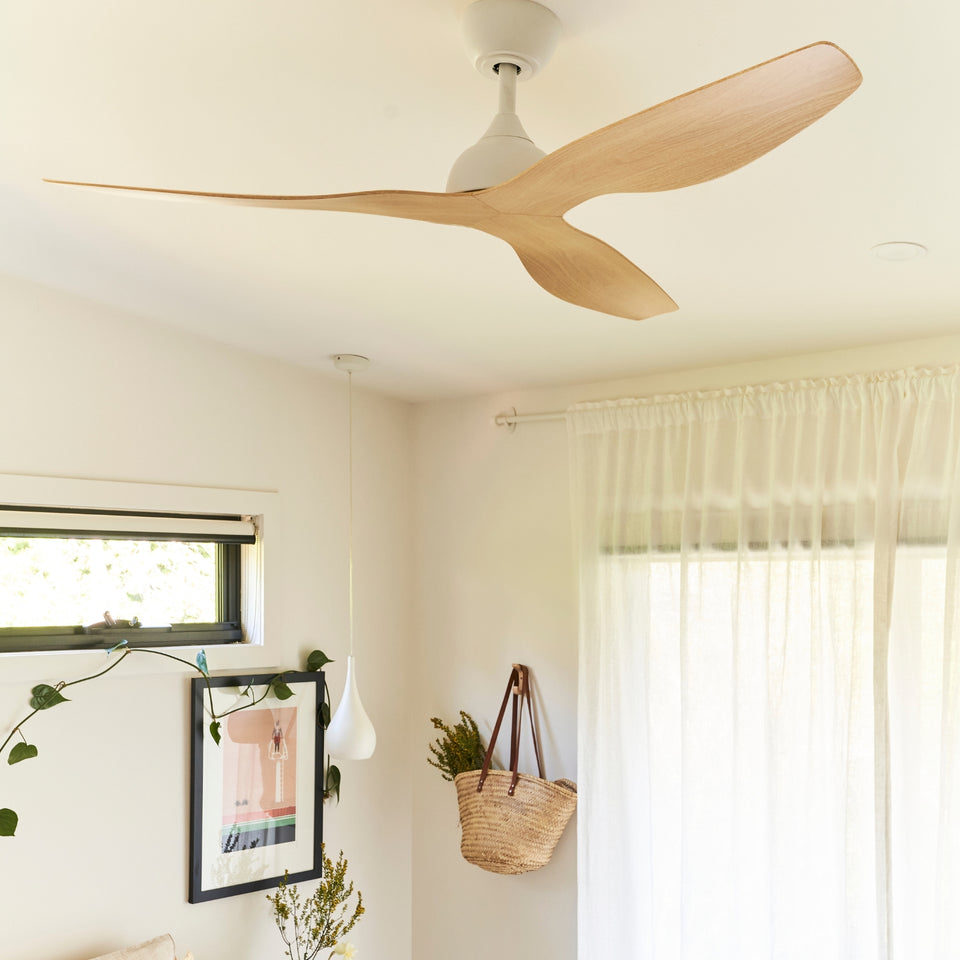 Fanco Eco Style 52'' (132cm) DC Ceiling Fan - White and Beechwood