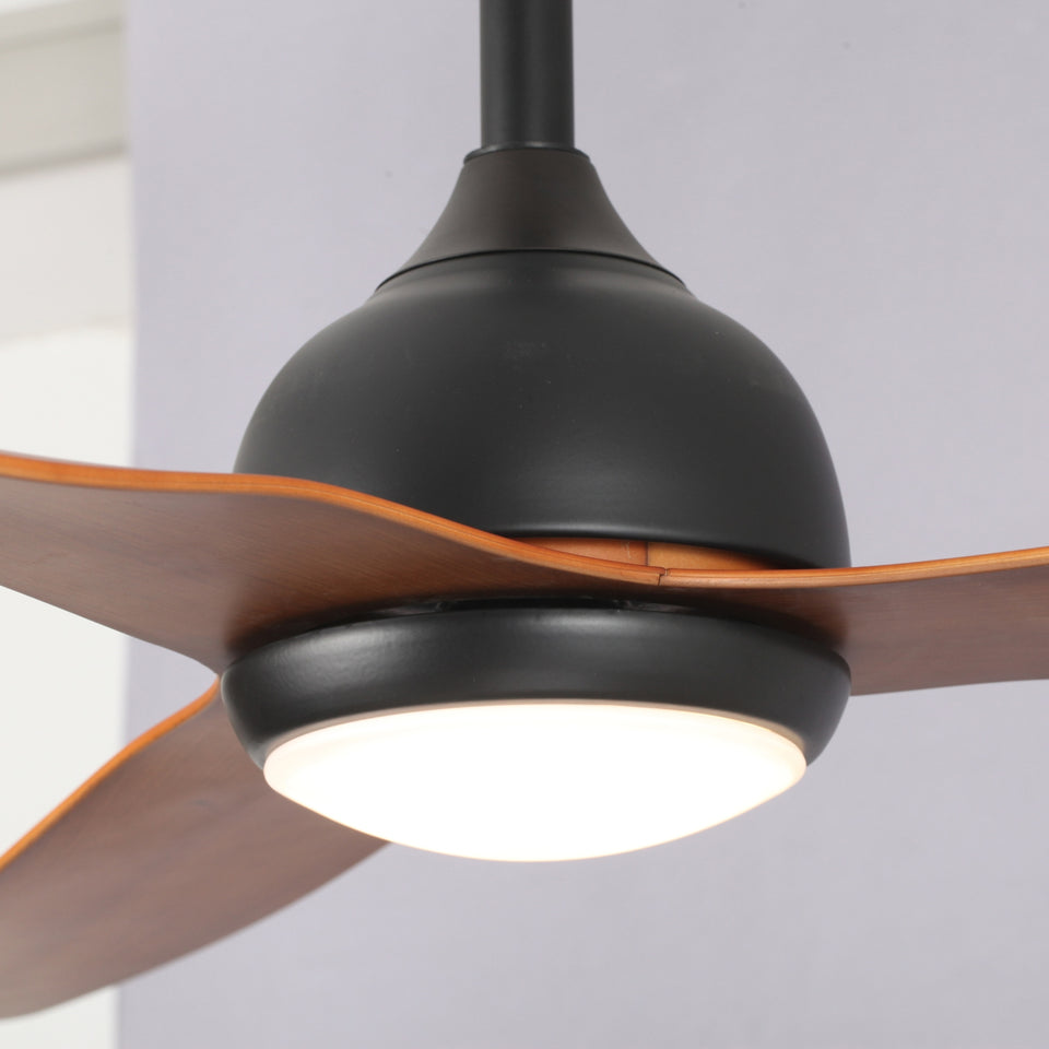 Fanco Eco Style 52'' (132cm) DC Ceiling Fan with LED Light - Black and Koa
