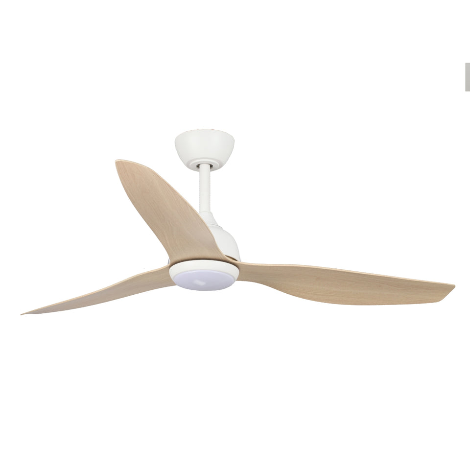 Fanco Eco Style 52'' (132cm) DC Ceiling Fan with LED Light - White and Beechwood