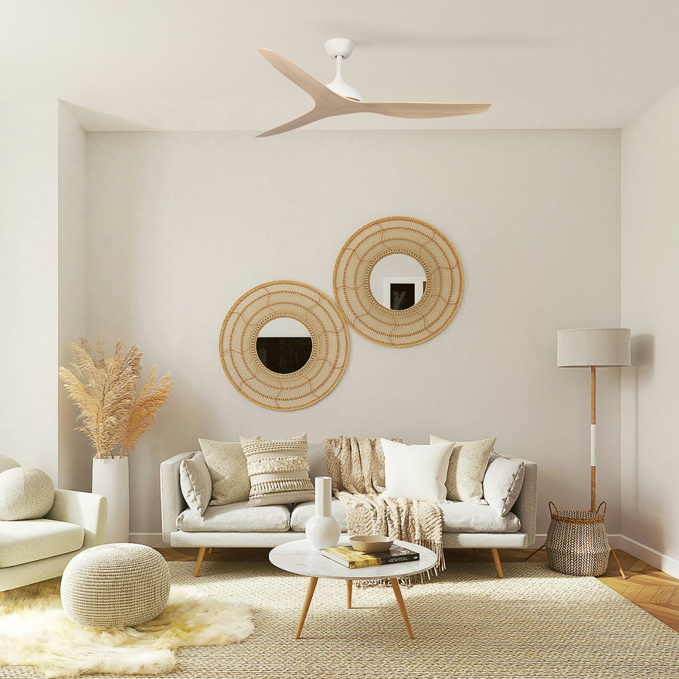 Fanco Eco Style 60'' (152cm) DC Ceiling Fan - White and Beechwood