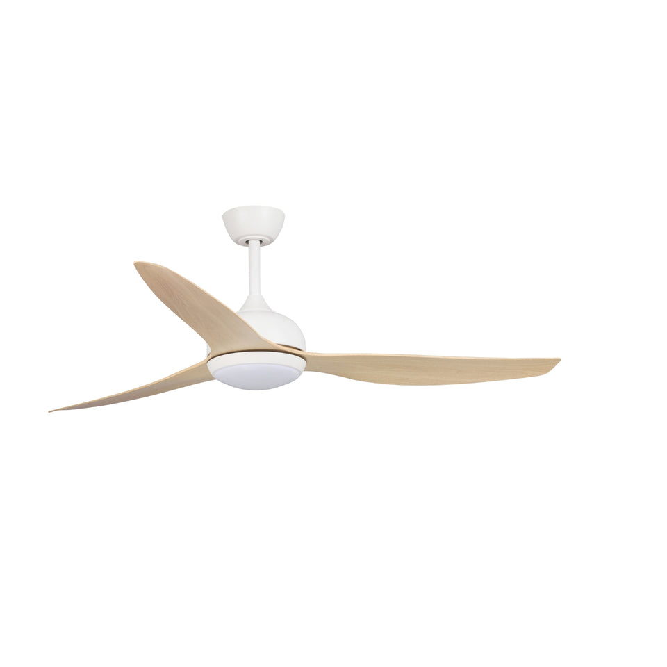 Fanco Eco Style 60'' (152cm) DC Ceiling Fan with LED Light - White and Beechwood