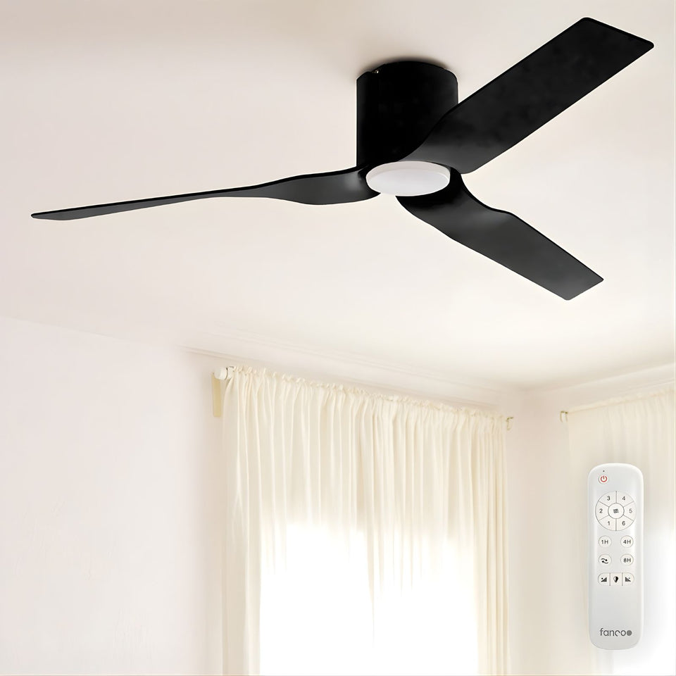 Fanco Flow 52'' (132cm) DC Ceiling Fan with LED Light - Black
