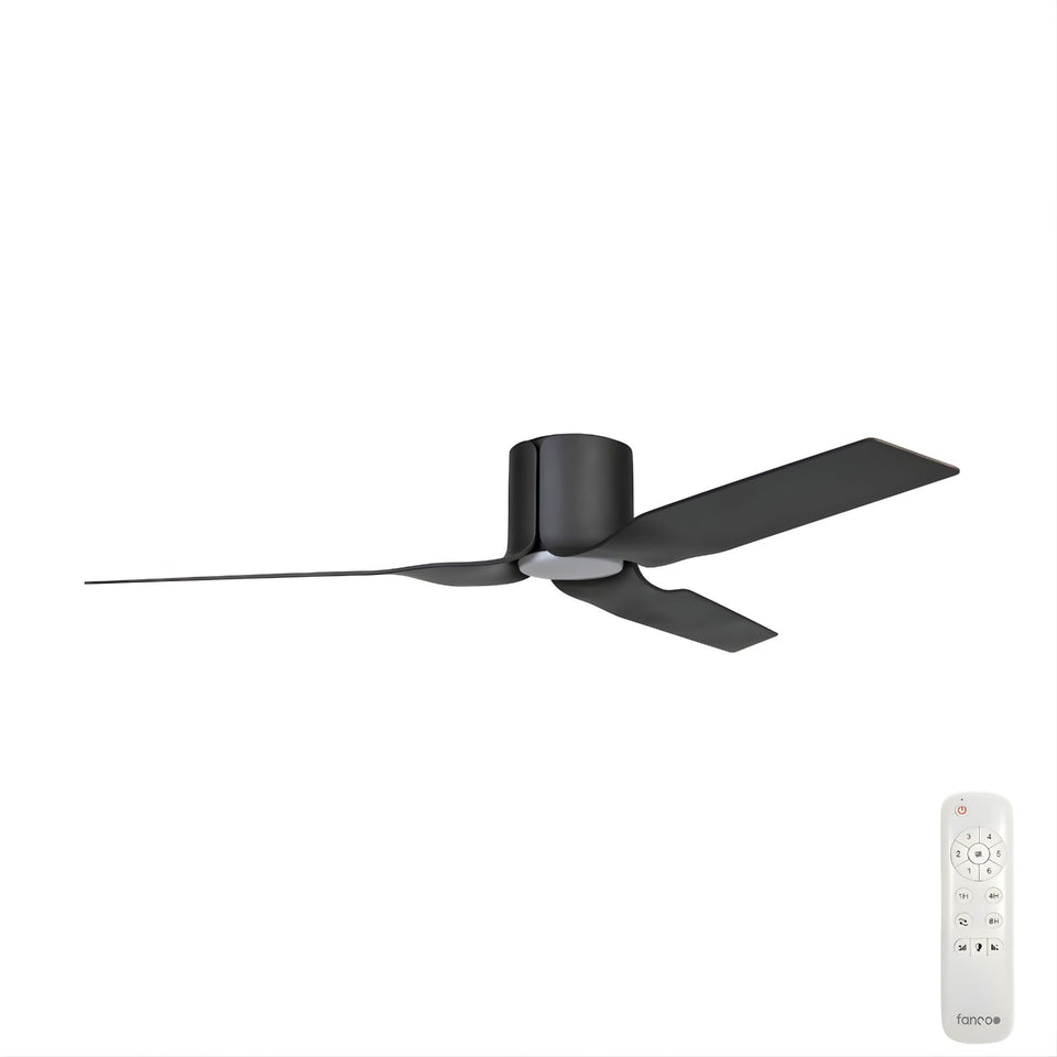 Fanco Flow 52'' (132cm) DC Ceiling Fan with LED Light - Black