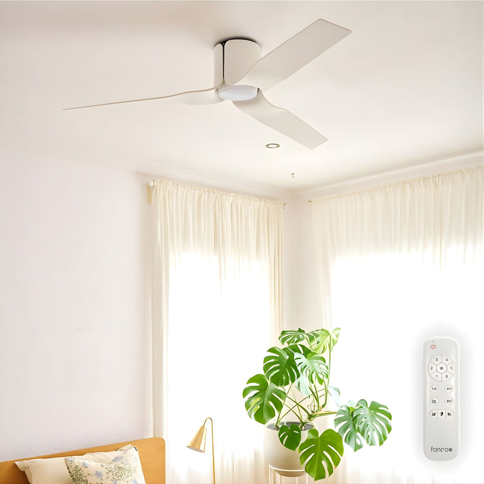 Fanco Flow 52'' (132cm) DC Ceiling Fan with LED Light - White