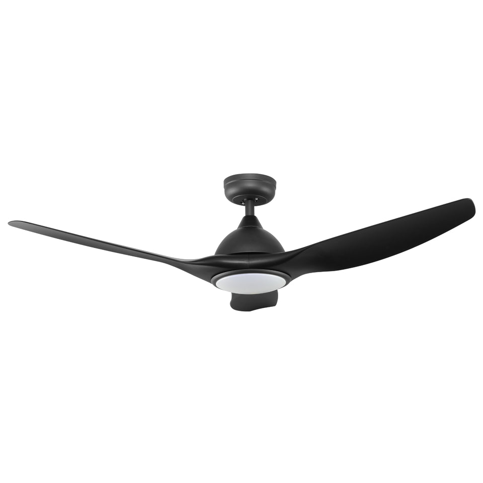 Fanco Horizon High Airflow 52" (132cm) DC Ceiling Fan with LED Light - Black