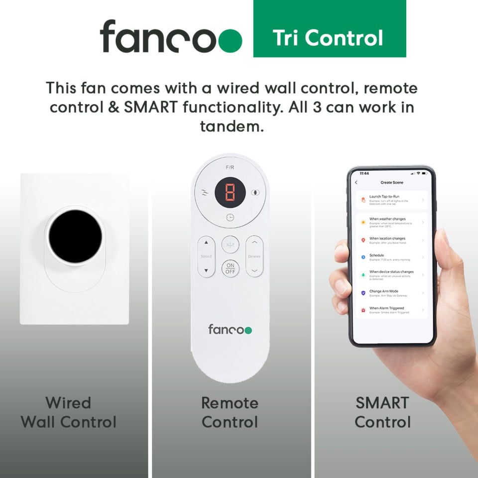 Fanco Horizon High Airflow 64" (162cm) DC Ceiling Fan with Wall Control - White