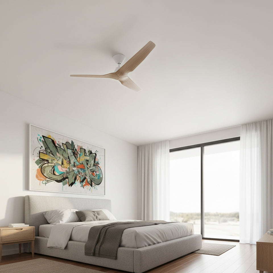 Fanco Infinity-iD v3 48'' (122cm) DC Ceiling Fan  White and Beechwood