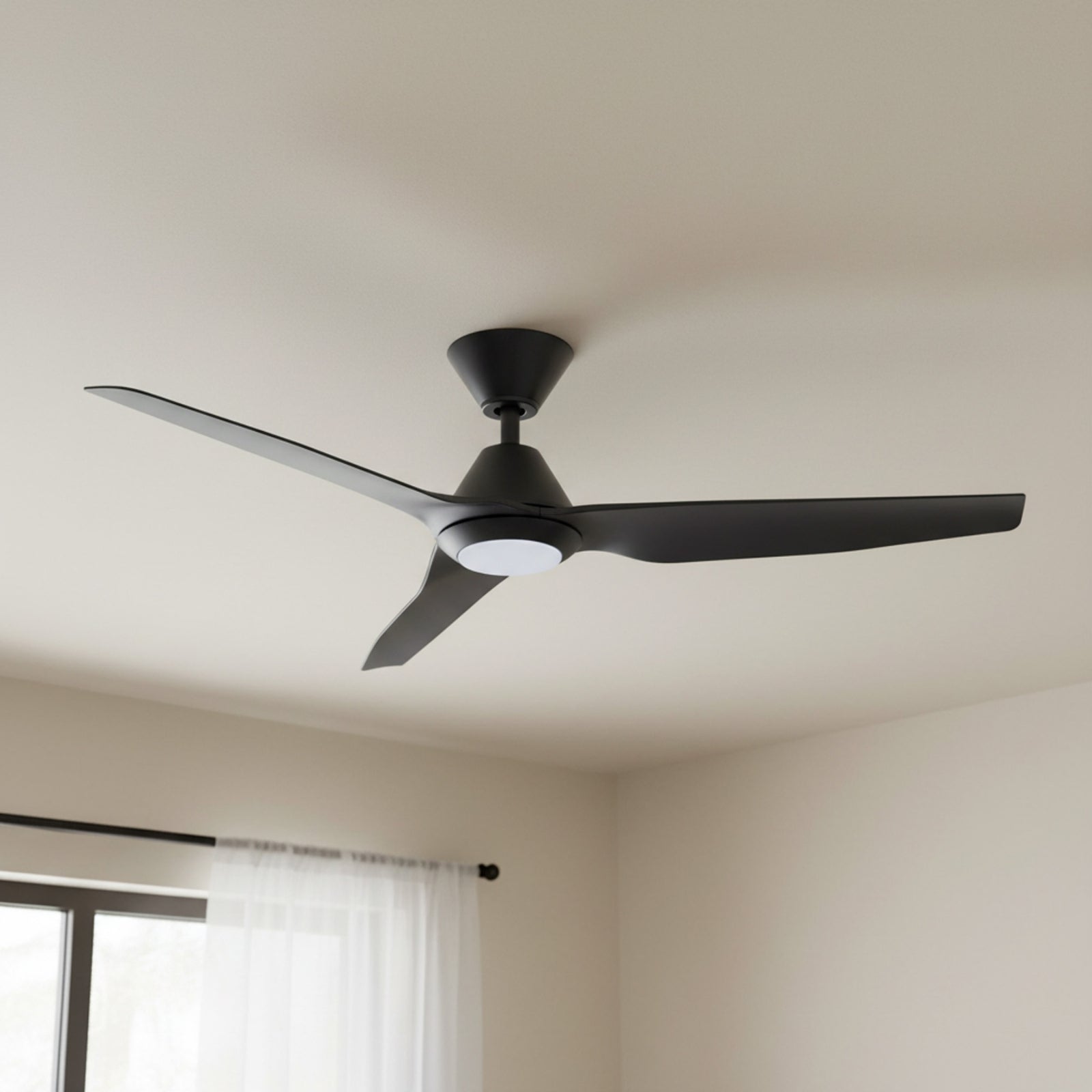 Close Up Fanco Infinity-iD v3 48'' (122cm) DC Ceiling Fan with LED Light Black F8001/202C - The Blue Space