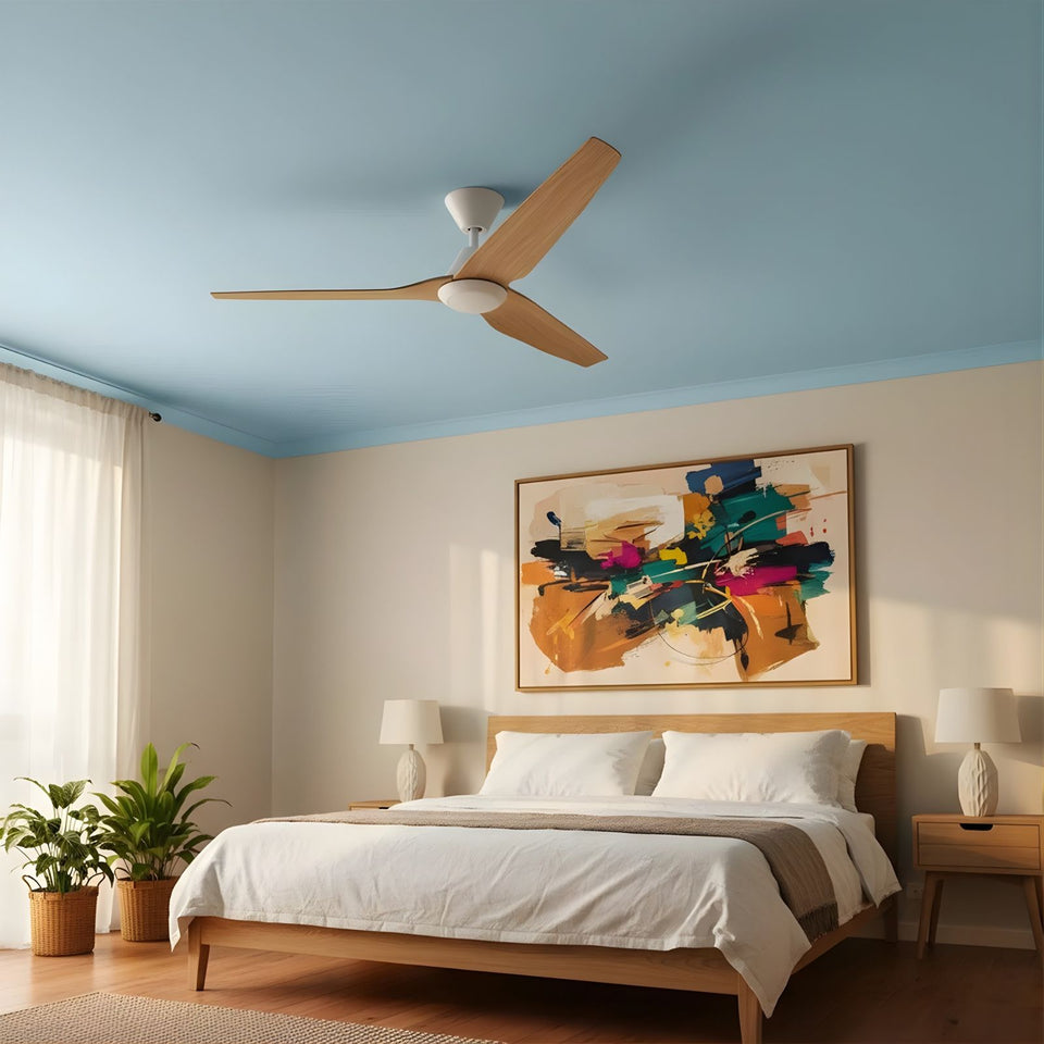 Fanco Infinity-iD v3 54'' (137cm) DC Ceiling Fan with LED Light White and Beechwood