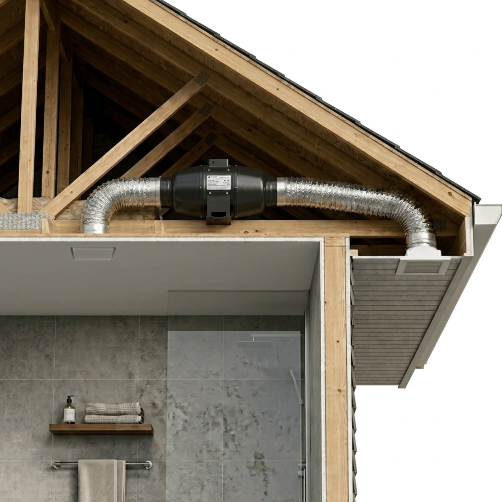 Roof Installation Fanco Premium Designer 150mm Round Bathroom Ventilation Kit White EKEVROTTS150 - The Blue Space