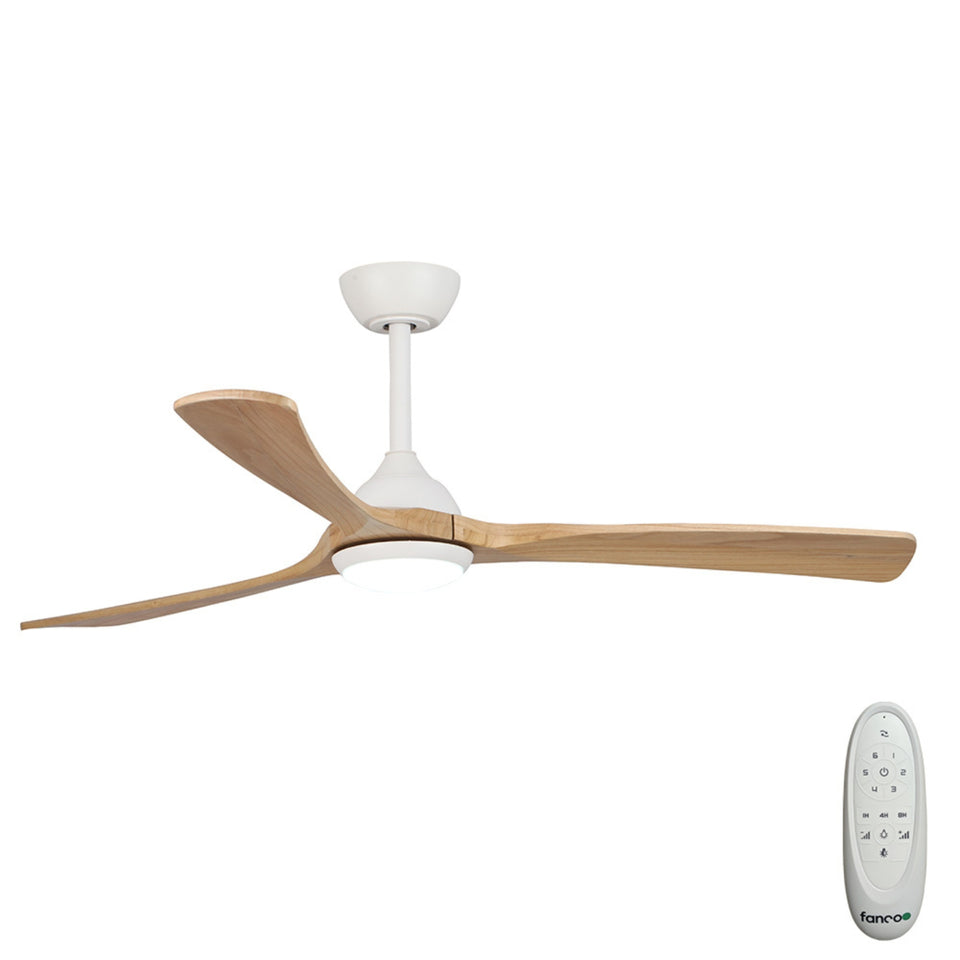 Fanco Sanctuary 52'' (132cm) DC Ceiling Fan with LED Light - White and Natural