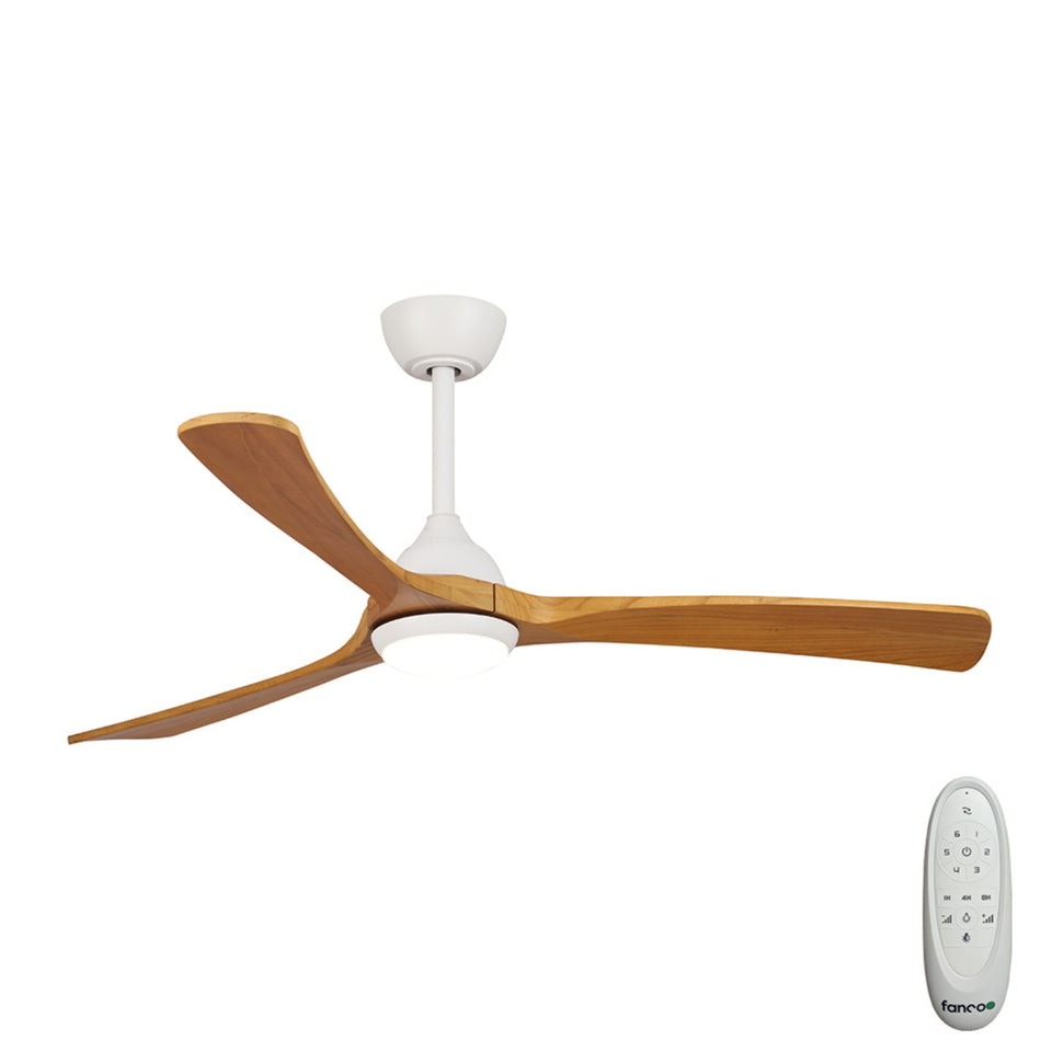Fanco Sanctuary 52'' (132cm) DC Ceiling Fan with LED Light - White and Teak