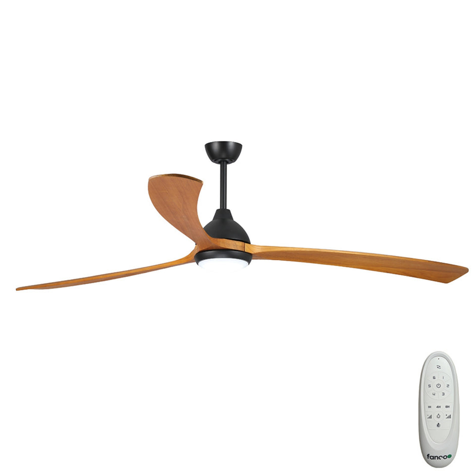 Fanco Sanctuary 70'' (178cm) DC Ceiling Fan with LED Light - Black and Teak