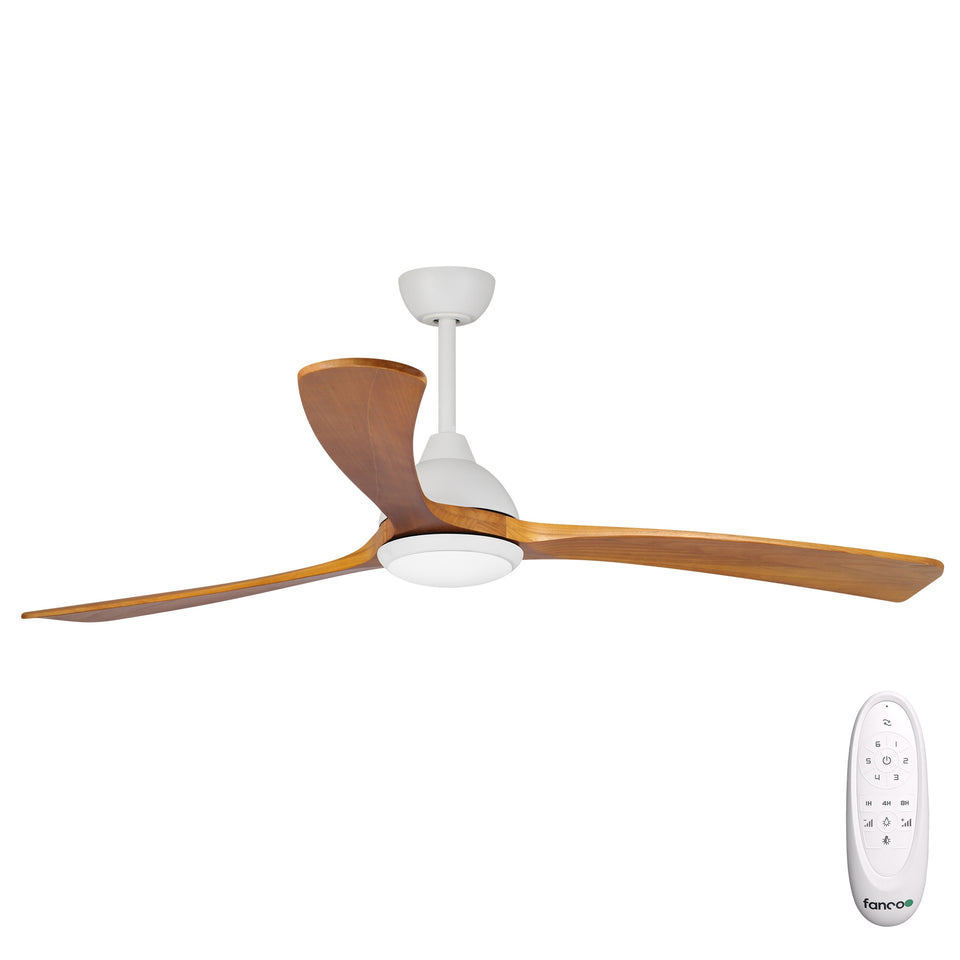 Fanco Sanctuary 70'' (178cm) DC Ceiling Fan with LED Light - White and Teak