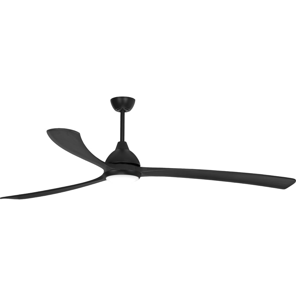 Fanco Sanctuary 86'' (218cm) DC Ceiling Fan with LED Light - Black and Black Timber