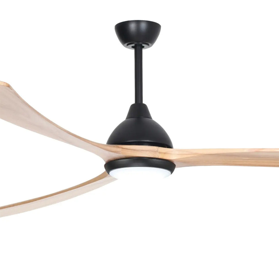 Fanco Sanctuary 86'' (218cm) DC Ceiling Fan with LED Light - Black and Natural