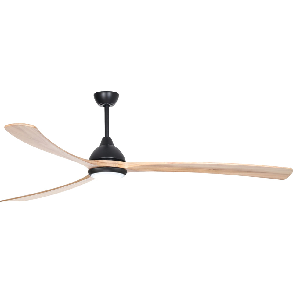 Fanco Sanctuary 86'' (218cm) DC Ceiling Fan with LED Light - Black and Natural