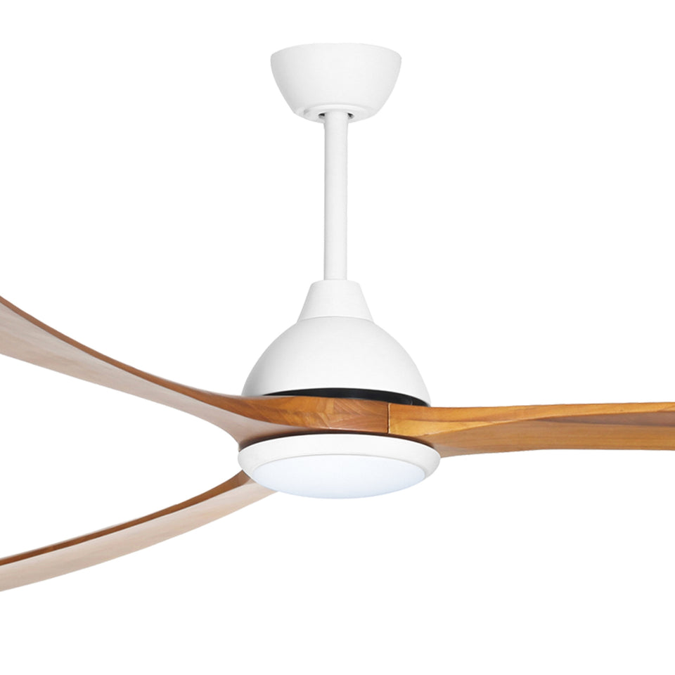 Fanco Sanctuary 86'' (218cm) DC Ceiling Fan with LED Light - White and Teak
